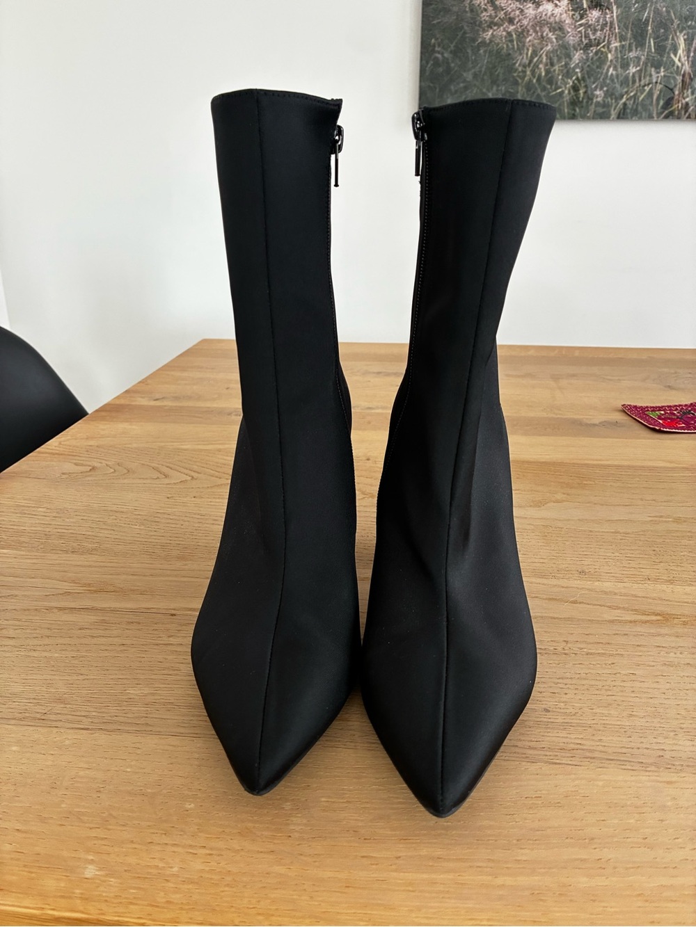 Jeffrey Campbell Black Pointed Stretch Ankle Boots